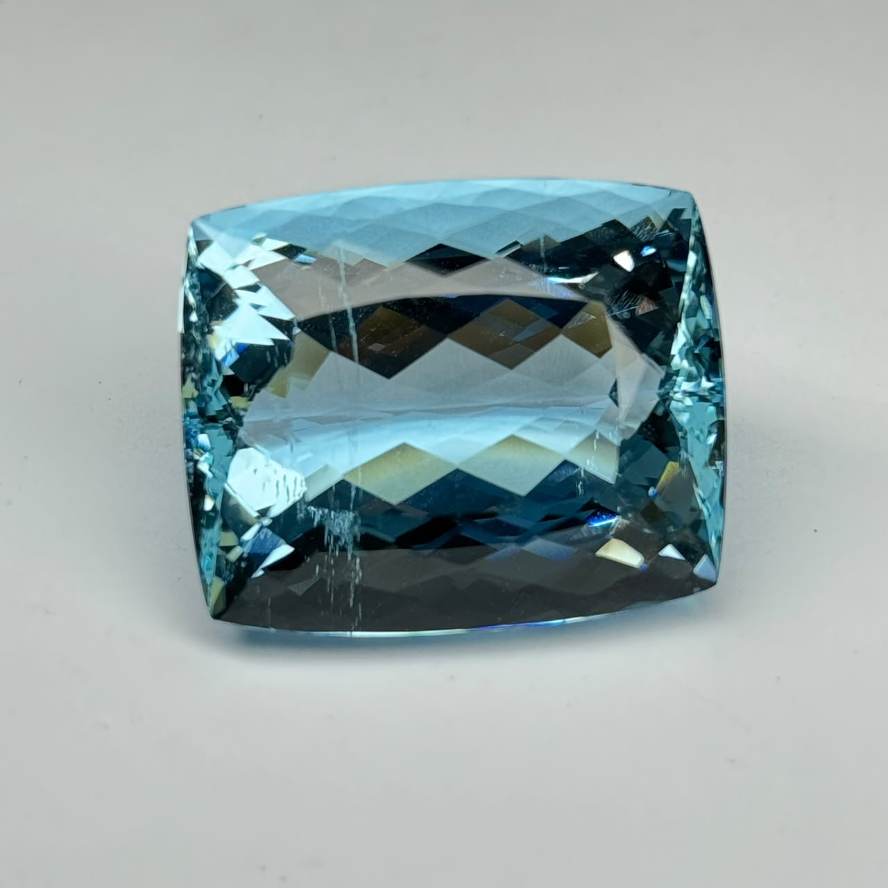 Special aquamarine cut on grey background